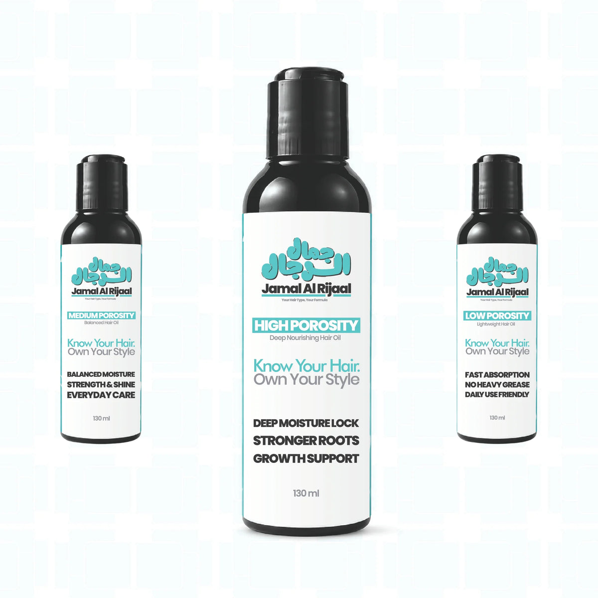High porosity oil, Low porosity oil, Medium porosity oil.