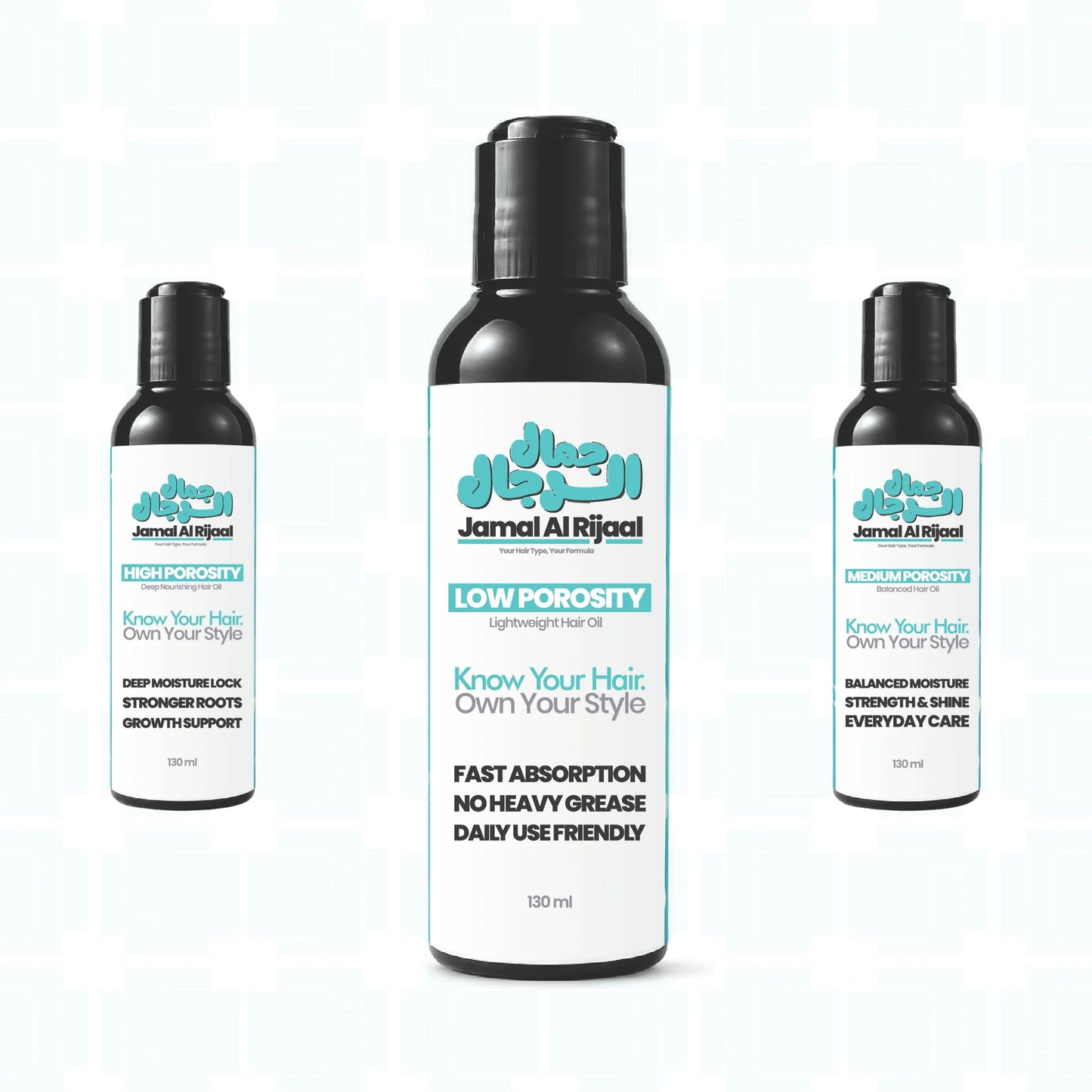 Low porosity oil, Medium porosity oil, High porosity oil.