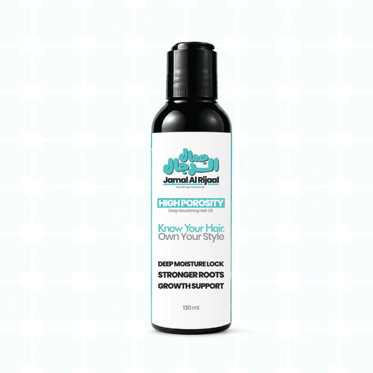 A 130 ml bottle of Jamal Al Rijaal High Porosity Hair Oil, Pakistan
