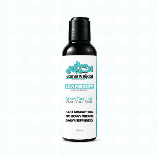 A 130 ml bottle of Jamal Al Rijaal Low Porosity Hair Oil, Pakistan