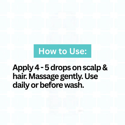 Low porosity oil instructions - apply 4-5 drops on scalp and hair. massage gently. Use daily or before wash.