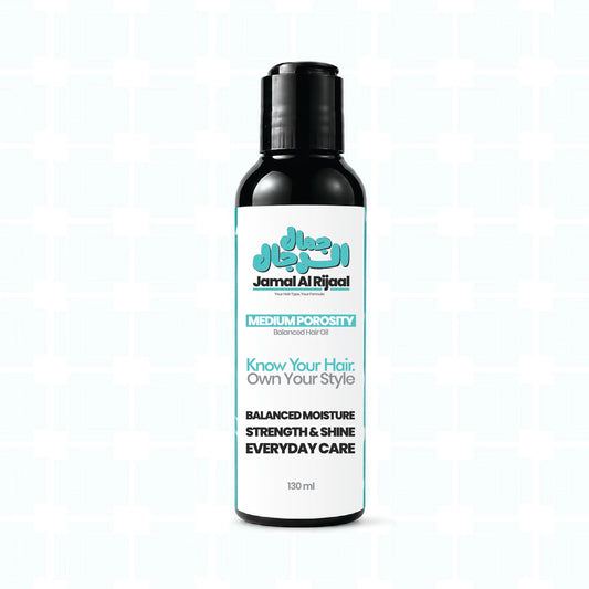 A 130 ml bottle of Jamal Al Rijaal Medium Porosity Hair Oil, Pakistan
