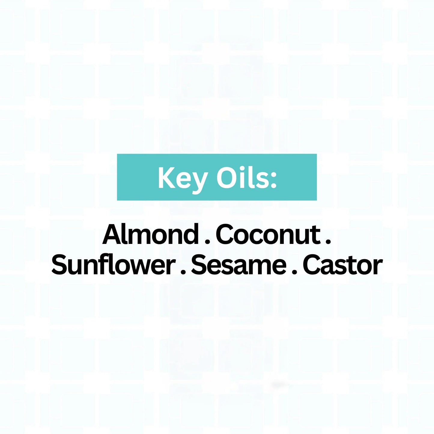 Medium porosity ingredients - almond oil, coconut oil, sunflower oil, sesame oil, castor oil. 