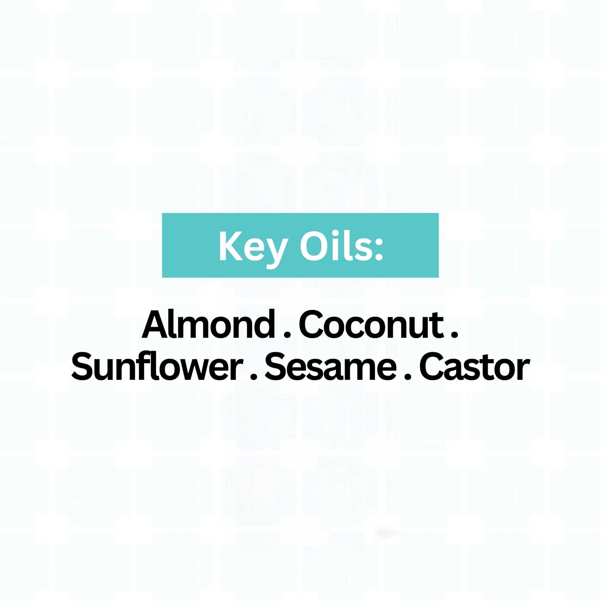 Medium porosity ingredients - almond oil, coconut oil, sunflower oil, sesame oil, castor oil. 