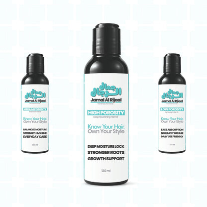 High porosity oil, Low porosity oil, Medium porosity oil. 