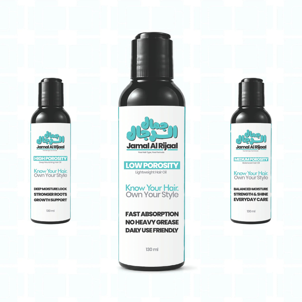Low porosity oil, Medium porosity oil, High porosity oil.